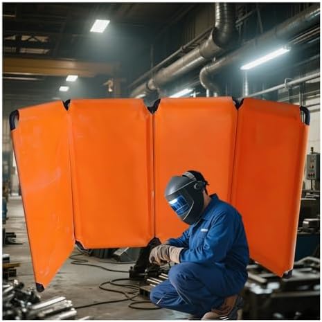 Flame Retardant Welding Protection Curtain - Foldable Fire Guardrail & Screen, Portable Flame-Resistant Fence for Welding Safety, Heavy-Duty Welding Blankets & Barriers