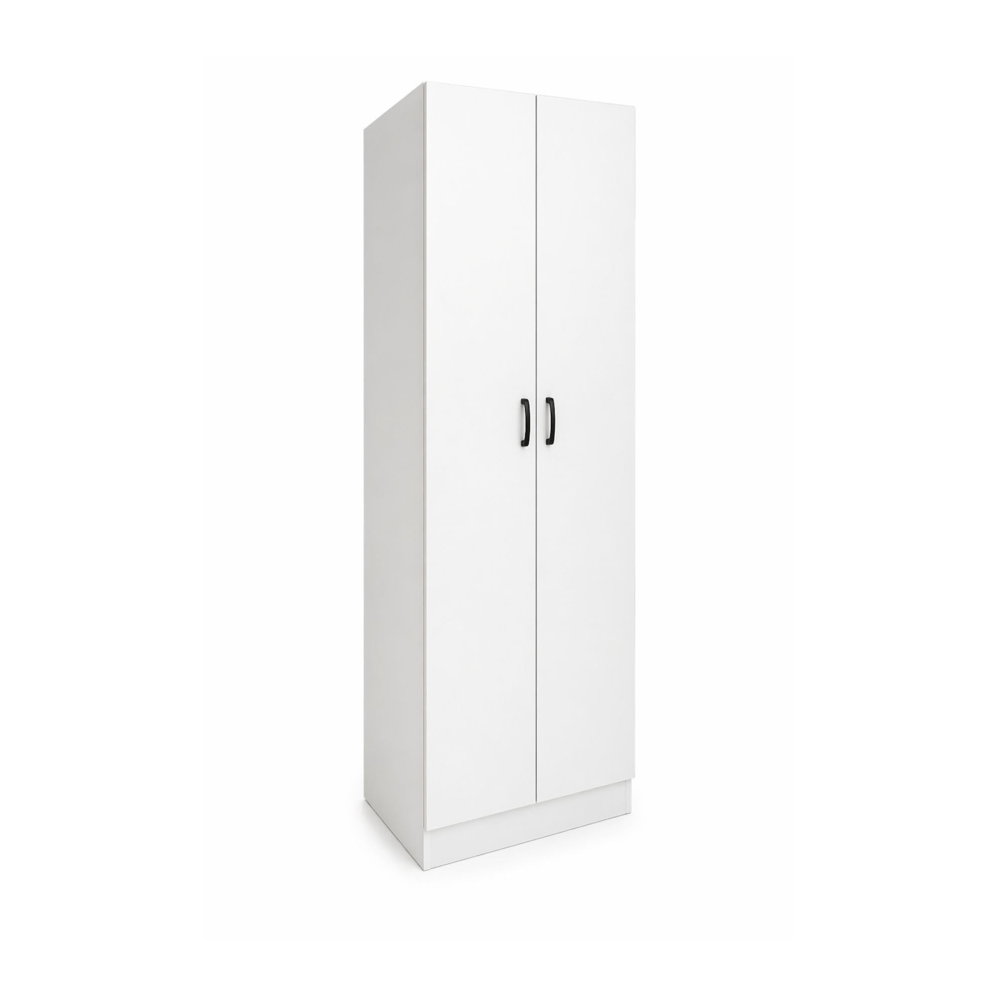 Armadio da Arredo in Legno MDF 60X42X180h CM - 2 Ante, 1 Ripiano, Asta Appendiabiti, per Camera da Letto, Mobile Versatile, Guardaroba, Salvaspazio, Maniglie - Texture Venata (Bianco)