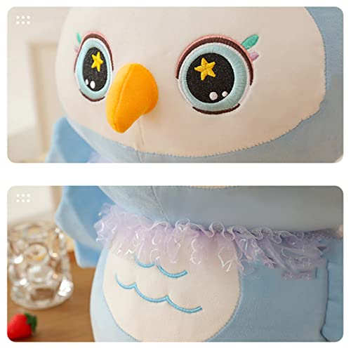 Image of Tickles Ellie Owl Super Soft Stuffed Plush Animal Toy for Kids Boys Girls Birthday Gift (Color: Blue; Size: 30 cm)