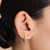 Zoom IMG-1 jagosen oro stud hoop orecchini Zoom IMG-1 jagosen oro stud hoop orecchini