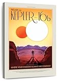 Elephant Stock - Retro Kepler 16b Print Wall Art - Vertical Canvas Wall Art - Living Room Wall Decor - Digital Art Space Exploration Canvas Art - Red And Purple Decor by Nasa - 8" x 12"