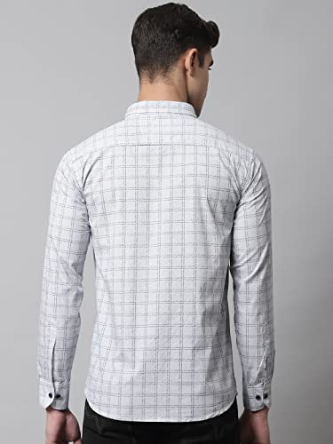 Image of Majestic Man Cotton Checkered Slim Fit Casual Shirt For Men