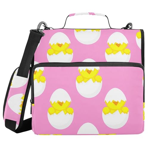 Kigai Baby Chicks 3 Ring Zipper Binder with Handle &