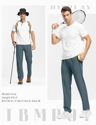 Image of TBMPOY Men's Outdoor Lightweight Hiking Mountain Pants Running Active Jogger Pants