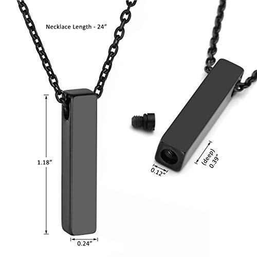 PiercingJ Free Engraving Personalized Custom Stainless Steel Urn Memorial Pendant Bar Necklace Bottle Locket Memorial Necklace Ashes Keepsake Cremation Jewelry2