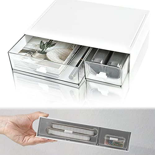 Desktop Organizer, CAEEKER Stackable Organizer Drawers Plastic Makeup
