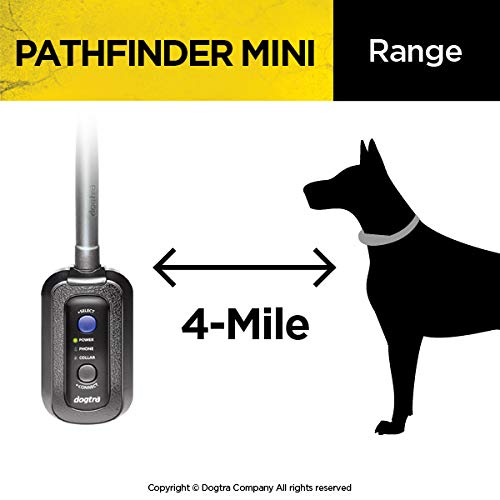 Dogtra Pathfinder Mini Gps Electronic Dog Training Collar For Small To Medium Dogs - 4-Mile Range, 100 Levels Nick And Constant Stimulation, Tone, Waterproof, Expandable To 21 Dogs, W/ Petstek Clicker #TOP2