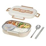 Lunchbox für Erwachsene und Kinder, 304 Edelstahl, Mahlzeitenbehälter, 4 Fächer, Wärmeisolierung für Büroangestellte, Schule, Studenten