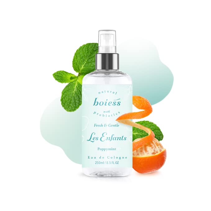 Boiess Colognes Poppy mint For Moms, Babies & Kids | Natural Eau de Cologne | Clean & Fresh Scent | Children Fragrance For Soft & Sensitive Skin | Easy Use, Gentle on Baby | Size: 8.5 FL Oz