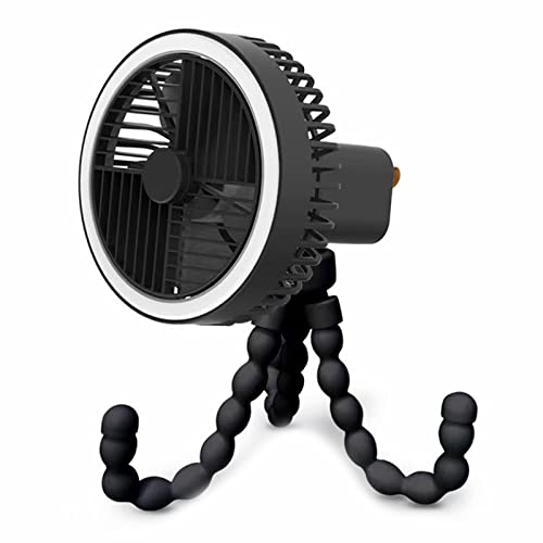 Ventilateur portable à piles à trépied flexible multidirectionnel 3 vitesses