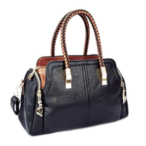 Bolsa feminina Média Alça de Mão e de Ombro Transversal Moda Preta