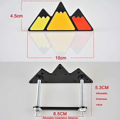 Image of Boigoo 3-Color Stripe Grille Emblem Badge Sticker Yellow /Orange /Red