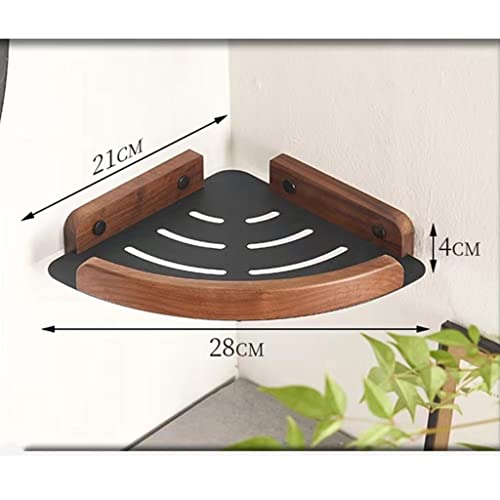 Caddy de douche d'angle en bois massif et aluminium durable