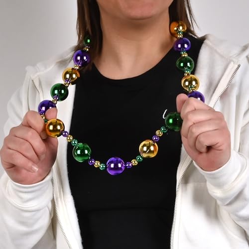 Collier perles Mardi Gras de 96,5 cm, l'accessoire de fête indispensable