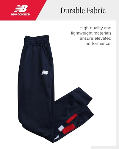 New Balance Boys Sweat Suit Set - 3 Piece Short Sleeve Graphic Tee, Zip Up Jacket, Tricot Jogger Sweatpants for Boys (2T-16)4