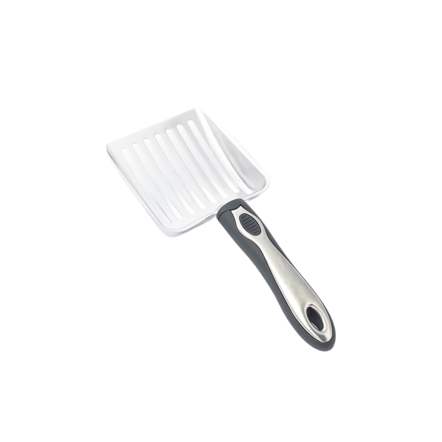 QIALAI Stainless Steel Cat Litter Scoop-Multi-Slot Sifter Design with Long Non-Slip Handle, Durable Litter Shovel for Cats, 26.5cm Pet Waste Cleanup Tool