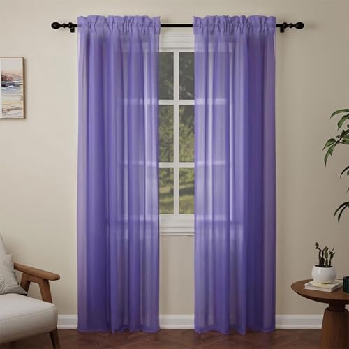 Cortinas translucidas moradas que filtran la luz en cuartos infantiles 2