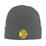 Símbolo del Camino de Santiago: Gran Concha de Vieira Amarilla, Gorra de Punto cálida, Gorro de Tope de Octubre, Invierno, al Aire Libre, Gorros, Hombres Adultos