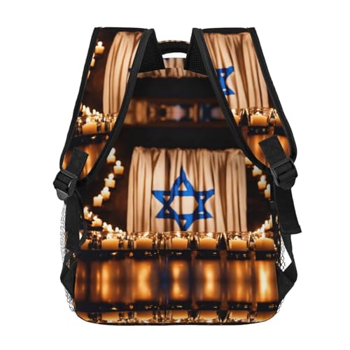 Sac à dos léger en toile imprimée drapeau israélien taille unique - 4
