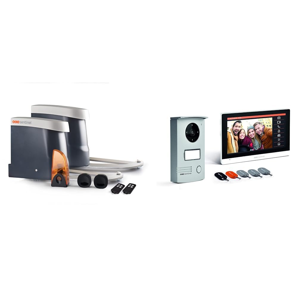SCS Sentinel – MBA0103 Motorisation bras articulés portail battant & PVF0042 - Interphone vidéo filaire avec badges - option RFID - Ecran tactile - 7 pouces