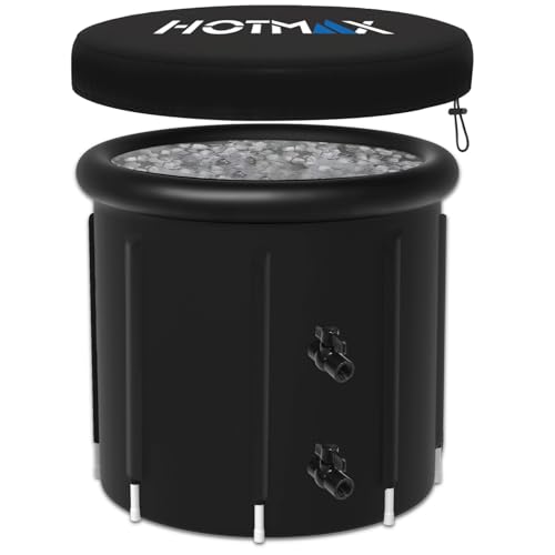 Baignoire de glace pour athlètes, 99 gallons, 8 jambes pour récupération, baignoire plongeante portable pour adulte, bac à glace d'extérieur pour thérapie à l'eau froide (double valve)