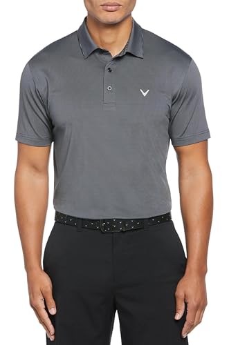 Callaway Performance Polo de Golf para Hombre con Tecnología de Absorción de Humedad | Polo de 3 Botones - Raya Caviar Talla XL