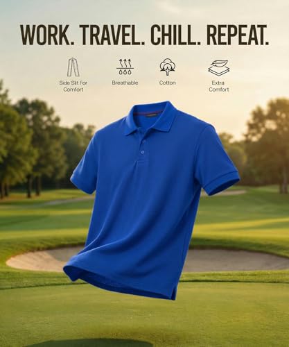 Image of Scott International Cotton Polo T Shirt | Collar Half Sleeves Plain T-Shirt | Tshirt for Men Stylish | Casual Tee for Office, Sports, Gym & Everyday Comfort | Men's Breathable All-Season Tshirt