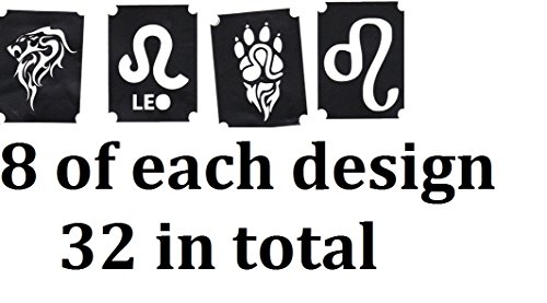 Leo Zodiac Awareness Collection (32 Tattoo Glitter Airbrush Stencil Leo)
