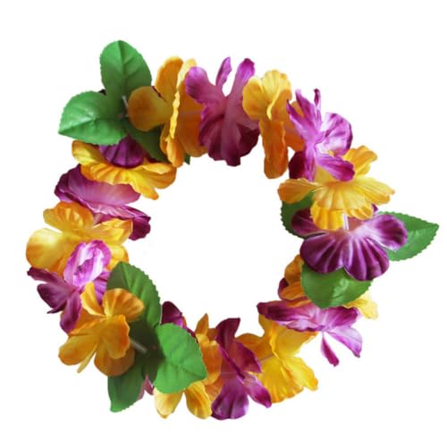 Flores hawaianas elásticas Lurrose para evitar disfraces incómodos en fiestas temáticas luau