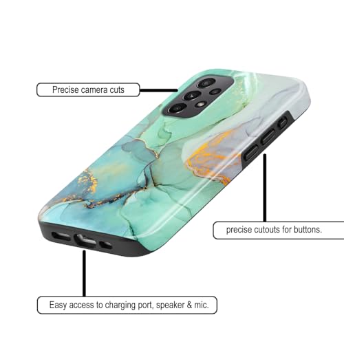 Image of COLORflow Back Cover Compatible with Samsung Galaxy A23 4G / 5G | Beautiful Green Marble | Designer Printed Glossy Armoured Bumper Back Cover Compatible with Samsung Galaxy A23 4G / 5G