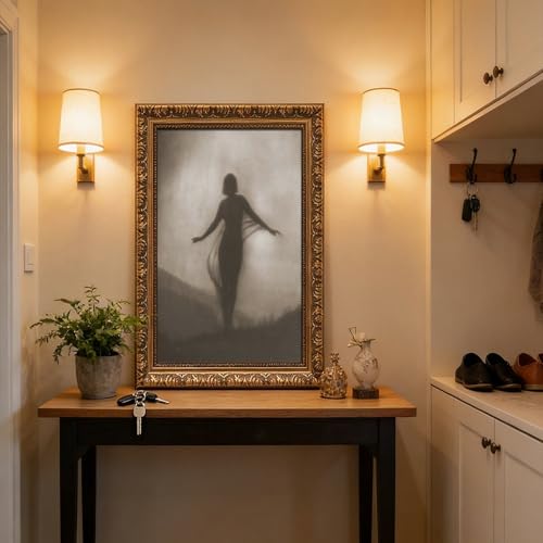Impression sur toile décoration murale verticale cadre bois suspendu - 5