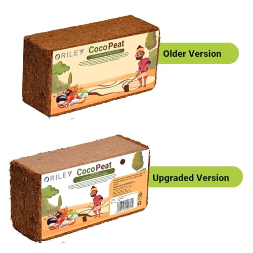 Oriley Cocopeat Block 100% Natural for Garden Plants 3Kg Organic Agricultural Compost Coco Peat for Indoor & Outdoor Fertilizer Kitchen Terrace Gardening Khaad