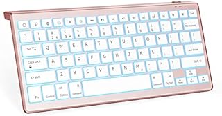 Bluetooth Backlit Keyboard Compatible with iPad & iPhone, Wireless Illuminated Silent Keyboard Compatible with iPad 10.2, iPad 9.7, iPad Air, iPad Pro, iPad Mini, iPhone, Rose Gold