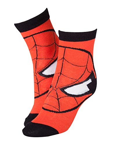 Marvel cr115907spn-43/46 Spiderman máscara Rojo Calcetines (tamaño 9 – 11/Grande)