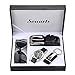 Produktbild Souarts Herren Geschenkset mit Armbanduhr Männer Geldbörse Gürtel Sonnenbrillen Auto Schlüsselanhänger Geschenk Set für Herren (Black)