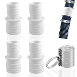 4Pcs Adaptador de Manguera para Piscina Ø 38 a 38 mm, con 8 Abrazaderas de Manguera, Manguera Piscina adaptador, Adaptador Piscina, Conector para Manguera de Piscina, Boquilla Doble, blanco