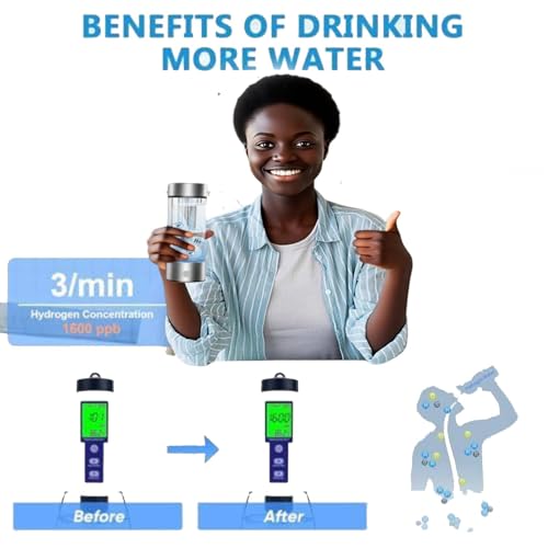 Hydrogen Water Bottle, Portable Hydrogen Water Bottle Generator with SPE PEM Technology Water Ionizer, Hydrogen Water Machine Improve Water for Home, Office, Travel, Exercise - Image 4