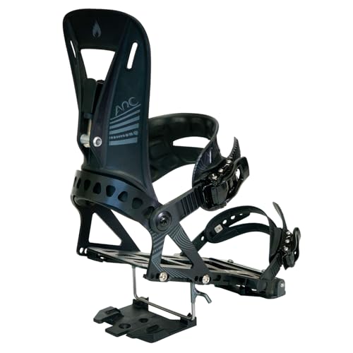 SPARK R&D Unisex Arc ST Bindings - Durable Reliable Lightweight Easy-to-Install Puck-Compatible Splitboard Fasteners for All-Mountain, Freeride & Touring, Black, Medium