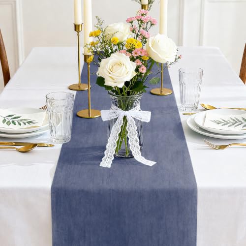 Siumir Chemin de Table 30cmx25m Bleu Marine Ruban Mariage Baptême