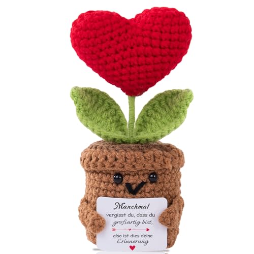 Aruigu Geschenke für Frauen Freundin Geschenke für Mama Für Schwestern reative Strickwolle Herz Geschenke für Frauen Inspirierende Geschenke für Freundin