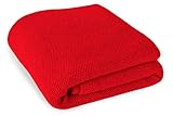 kaschmirdecke selber waschen UVP €825 Love Cashmere 100% Kaschmir Reisedecke in Waffelstich Gestricken - **Individuelle Anfertigung** - Rot - Handgefertigt in Schottland