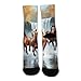 VAFZASC Women's Socks Non Slip Fashion Mid Calf Dress Socks Compatible with Wild Animal Horses Running in River Water Horse, Outdoor Cycling Decor for All Seasons