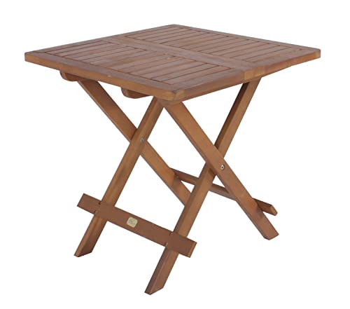 Spetebo table de jardin en acacia huilé - 50 cm - Pliante pour intérieur et extérieur - D'appoint pour balcon, terrasse, jardin - Bistrot massive