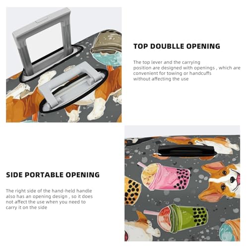 Luggage Cover Elastic Suitcase Cover (18-32 inch) Anti-Scratch Luggage Covers Cute Corgi Travel Suitcase Covers Luggages Protector for Travel Adult Luggages Decorative4