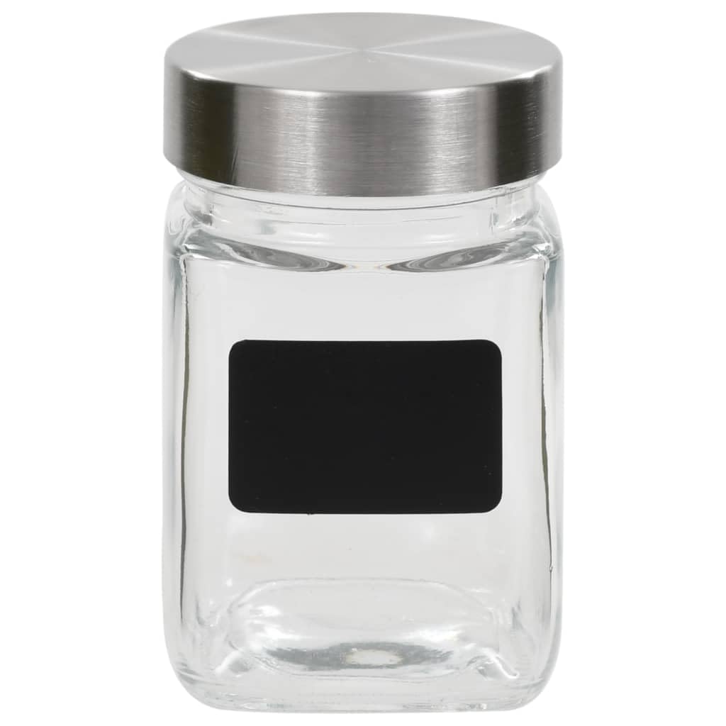 12er Set Einmachgläser 300 ml mit silbernem Deckel und Etiketten - Vorratsgläser für Marmelade, Chutney, Saucen und Gewürze