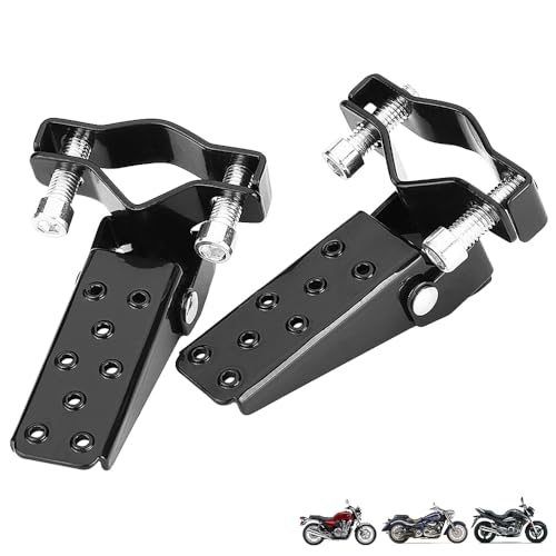 WODHMIEY Fußrasten Motorrad, Fußstützen Fahrrad, Pedal Fußrasten, Fußrastenpedal, Schwarze Stylische, Wird Direkt Am Bequemen Drehpunkt Montiert, Aus StrapazierfäHigem Metall(Schwarz)