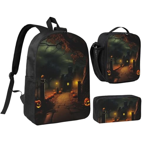 Sac à dos d'école léger Halloween pour éviter le mal de dos avec kit repas inclus
