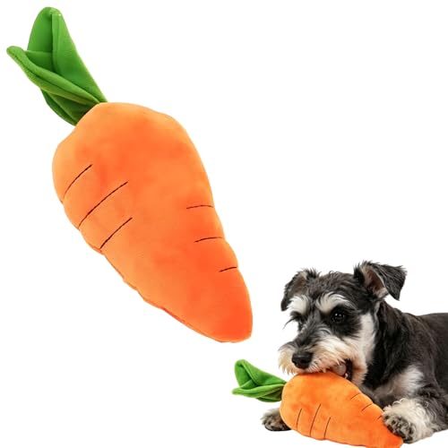 Juguete mordible para perro en forma de zanahoria