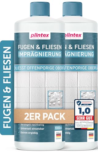 PLINTEX® Dusche & Bad-Dicht 2x1L - Fugen- und Fliesen Imprägnierung für Dusche & Bad...