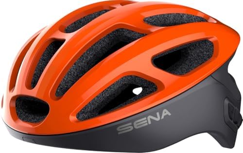 Sena R1 Smart Cycling Helmet (Electric Tangerine, Large)